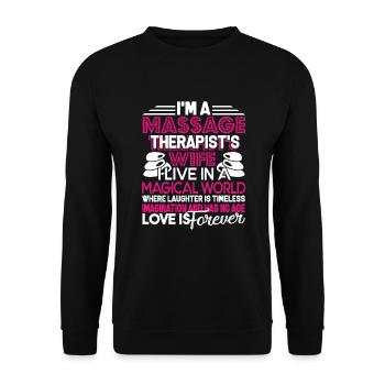 Massage Therapist Massage Therapist's Wife - Unisex Sweatshirt - black - Front - Alina (178cm) & Michal (187cm)