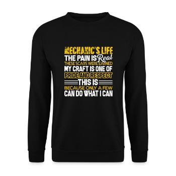 Mechanic Mechanic's Life - Unisex Sweatshirt - black - Front - Alina (178cm) & Michal (187cm)
