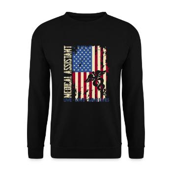 Medical Assistant Live Love Save Lives - Unisex Sweatshirt - black - Front - Alina (178cm) & Michal (187cm)