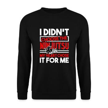 Ninjutsu My Heart Chose Ninjutsu For Me - Unisex Sweatshirt - black - Front - Alina (178cm) & Michal (187cm)