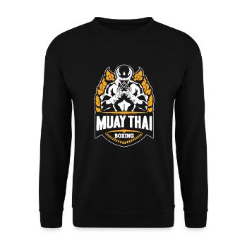 Muay Thai Muay Thai Boxing - Unisex Sweatshirt - black - Front - Alina (178cm) & Michal (187cm)