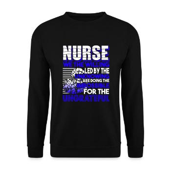 Nurse Nurse Work - Unisex Sweatshirt - black - Front - Alina (178cm) & Michal (187cm)