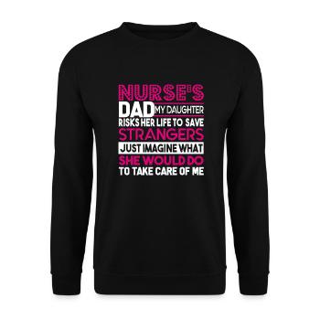 Nurse Nurse's Dad - Unisex Sweatshirt - black - Front - Alina (178cm) & Michal (187cm)