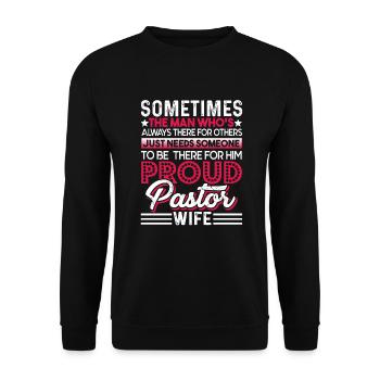 Pastor Proud Pastor Wife - Unisex Sweatshirt - black - Front - Alina (178cm) & Michal (187cm)