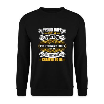 Pastor Proud Wife Of A Pastor - Unisex Sweatshirt - black - Front - Alina (178cm) & Michal (187cm)