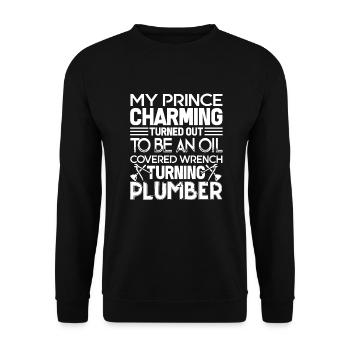 Plumber Plumber Prince Charming - Unisex Sweatshirt - black - Front - Alina (178cm) & Michal (187cm)
