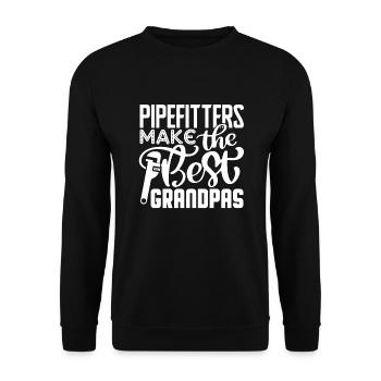 Pipefitter Pipefitters Make The Best Grandpas - Unisex Sweatshirt - black - Front - Alina (178cm) & Michal (187cm)