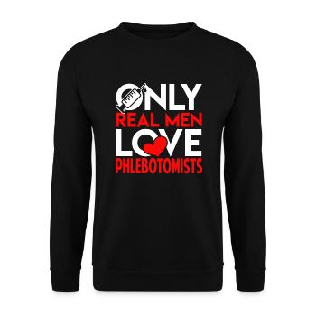 Phlebotomist Real Men Love Phlebotomists - Unisex Sweatshirt - black - Front - Alina (178cm) & Michal (187cm)