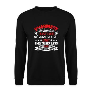 Pharmacy Technician Work Harder - Unisex Sweatshirt - black - Front - Alina (178cm) & Michal (187cm)
