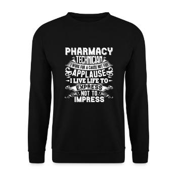 Pharmacy Technician Pharmacy Technician Work - Unisex Sweatshirt - black - Front - Alina (178cm) & Michal (187cm)