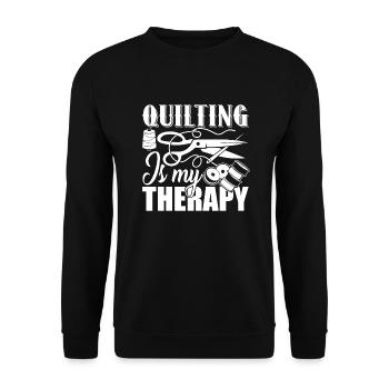 Quilting Quilting Is My Therapy - Unisex Sweatshirt - black - Front - Alina (178cm) & Michal (187cm)
