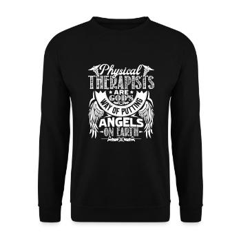 Physical Therapists Angels On Earth - Unisex Sweatshirt - black - Front - Alina (178cm) & Michal (187cm)
