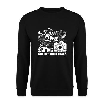 Photographer Photographer Shoot People Funny - Unisex Sweatshirt - black - Front - Alina (178cm) & Michal (187cm)