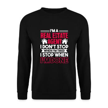 Real Estate Agent Real Estate Agent Job - Unisex Sweatshirt - black - Front - Alina (178cm) & Michal (187cm)