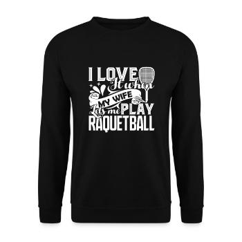 Racquetball Lets Me Play Racquetball - Unisex Sweatshirt - black - Front - Alina (178cm) & Michal (187cm)