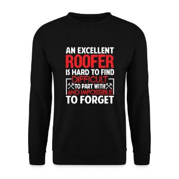 Roofer Roofer Is Hard To Find - Unisex Sweatshirt - black - Front - Alina (178cm) & Michal (187cm)