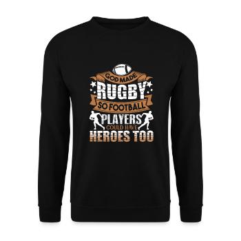 Rugby God Made Rugby - Unisex Sweatshirt - black - Front - Alina (178cm) & Michal (187cm)