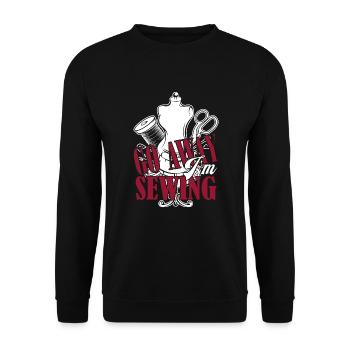 Sewing Go Away I'm Sewing - Unisex Sweatshirt - black - Front - Alina (178cm) & Michal (187cm)