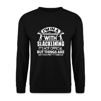 Slacklining I'm In A Relationship With Slacklining - Unisex Sweatshirt - black - Front - Alina (178cm) & Michal (187cm)