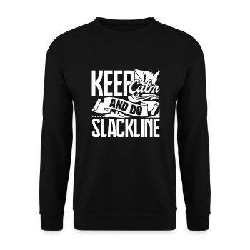 Slacklining Keep Calm And Do Slackline - Unisex Sweatshirt - black - Front - Alina (178cm) & Michal (187cm)
