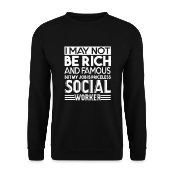 Social Worker Social Worker My Job Is Priceless - Unisex Sweatshirt - black - Front - Alina (178cm) & Michal (187cm)