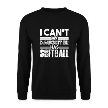 Softball I Can't My Daughter Has Softball - Unisex Sweatshirt - black - Front - Alina (178cm) & Michal (187cm)