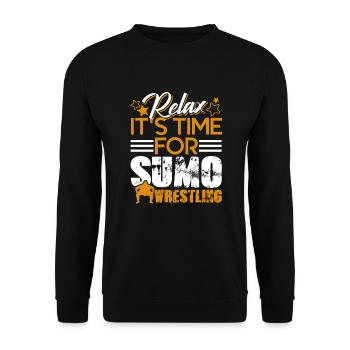 Sumo Relax Time For Sumo Wrestling - Unisex Sweatshirt - black - Front - Alina (178cm) & Michal (187cm)