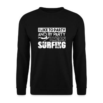 Surfing I Like To Surfing - Unisex Sweatshirt - black - Front - Alina (178cm) & Michal (187cm)