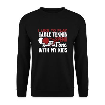 Table Tennis I Like To Play Table Tennis - Unisex Sweatshirt - black - Front - Alina (178cm) & Michal (187cm)