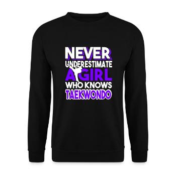 Taekwondo Girl Knows Taekwondo - Unisex Sweatshirt - black - Front - Alina (178cm) & Michal (187cm)
