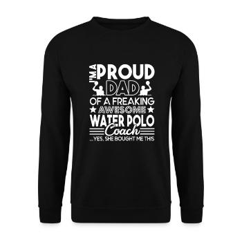 Water Polo Proud Dad Of Water Polo Coach - Unisex Sweatshirt - black - Front - Alina (178cm) & Michal (187cm)