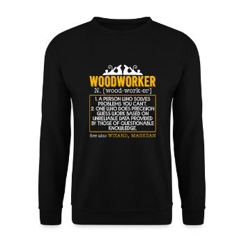 Woodworker Woodworker Definition - Unisex Sweatshirt - black - Front - Alina (178cm) & Michal (187cm)