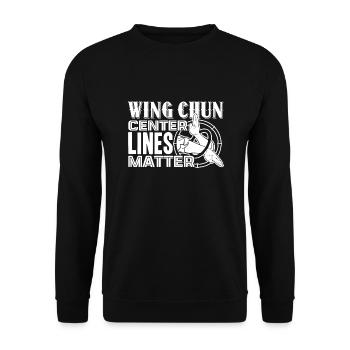Wing Chun Wing Chun Center Lines Matter - Unisex Sweatshirt - black - Front - Alina (178cm) & Michal (187cm)