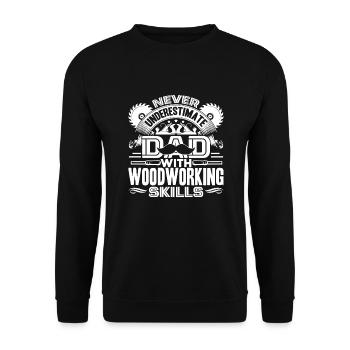 Woodworking Dad With Woodworking Skills - Unisex Sweatshirt - black - Front - Alina (178cm) & Michal (187cm)