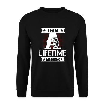 Team Artist Lifetime Member - Unisex Sweatshirt - black - Front - Alina (178cm) & Michal (187cm)