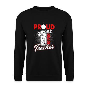 Proud 1st Grade Teacher - Unisex Sweatshirt - black - Front - Alina (178cm) & Michal (187cm)