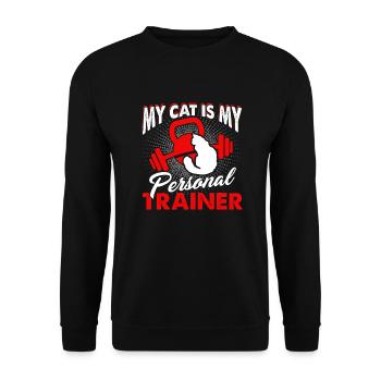 My Cat Is My Personal Trainer - Unisex Sweatshirt - black - Front - Alina (178cm) & Michal (187cm)