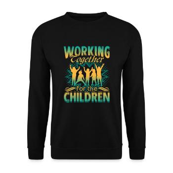 Teacher Working Together For Children - Unisex Sweatshirt - black - Front - Alina (178cm) & Michal (187cm)