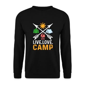 Camping Live Love Camp - Unisex Sweatshirt - black - Front - Alina (178cm) & Michal (187cm)