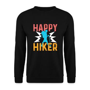Hiking Happy Hiker - Unisex Sweatshirt - black - Front - Alina (178cm) & Michal (187cm)