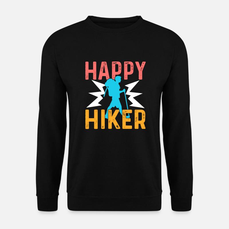 Hiking Happy Hiker - Unisex Sweatshirt - black