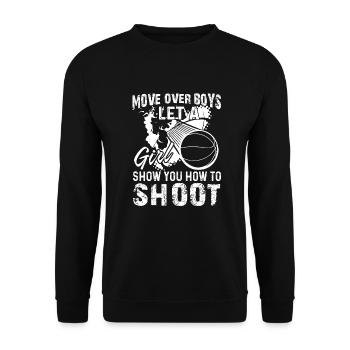 Basketball Let A Girl Show You How To Shoot - Unisex Sweatshirt - black - Front - Alina (178cm) & Michal (187cm)