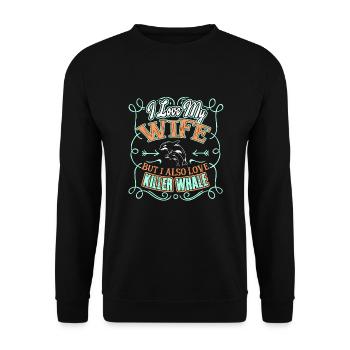 I Love My Wife And Killer Whale - Unisex Sweatshirt - black - Front - Alina (178cm) & Michal (187cm)