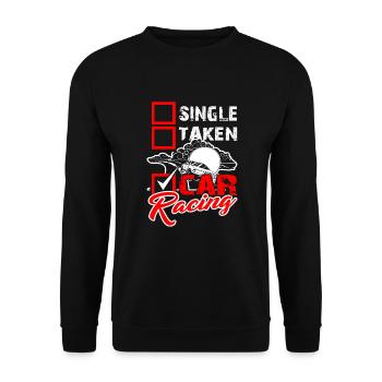 Car Racer Relationship Status Car Racing - Unisex Sweatshirt - black - Front - Alina (178cm) & Michal (187cm)
