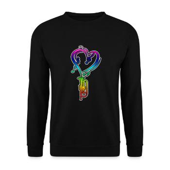 Trumpet Rainbow Colorful - Unisex Sweatshirt - black - Front - Alina (178cm) & Michal (187cm)