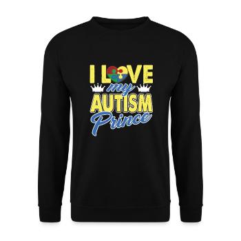 I Love My Autism Prince - Unisex Sweatshirt - black - Front - Alina (178cm) & Michal (187cm)