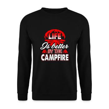 Camping Life Is Better By The Campfire - Unisex Sweatshirt - black - Front - Alina (178cm) & Michal (187cm)