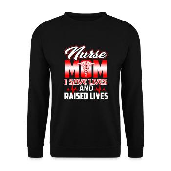 Nurse Mom I Save Lives And Raised Lives - Unisex Sweatshirt - black - Front - Alina (178cm) & Michal (187cm)