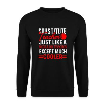 Cooler Substitute Teacher - Unisex Sweatshirt - black - Front - Alina (178cm) & Michal (187cm)