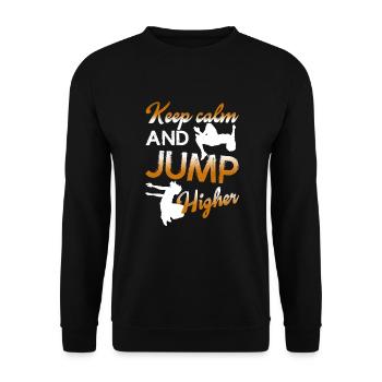 Parkour Keep Calm And Jump Higher - Unisex Sweatshirt - black - Front - Alina (178cm) & Michal (187cm)